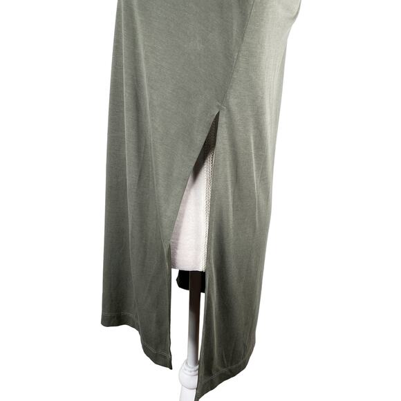 Club Monaco Top Medium Long Sleeve Olive Green Tee - Picture 5 of 8